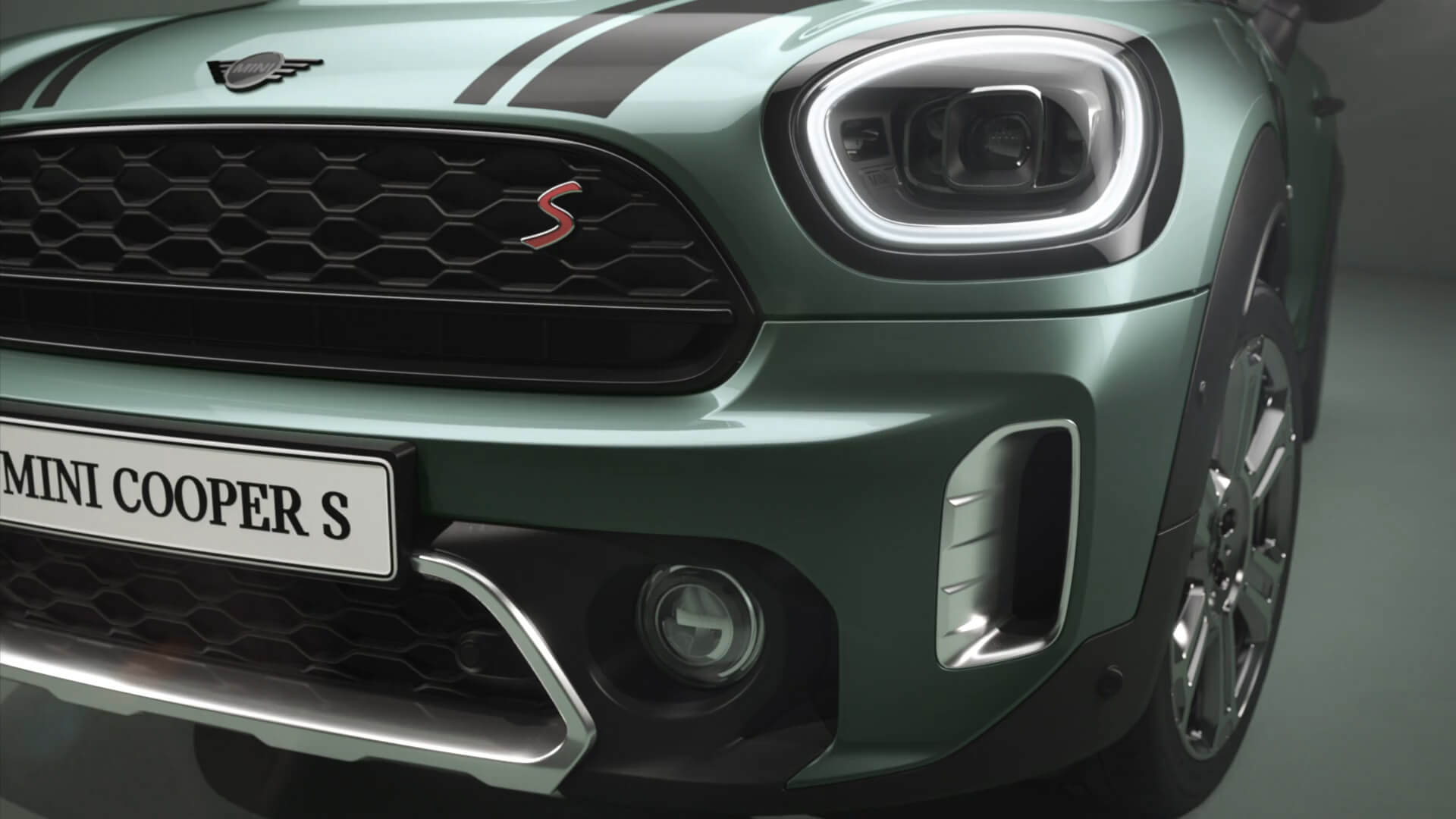 MINI Countryman –yandan görünüm – yeşil ve siyah