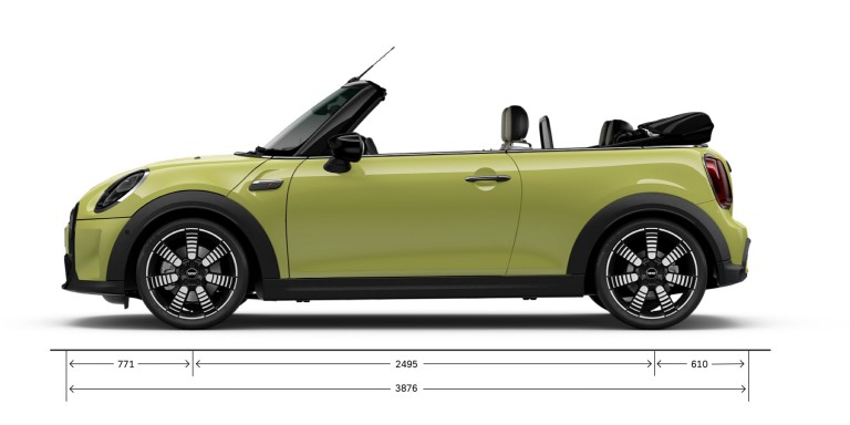 MINI Cabrio – yandan görünüm – boyutlar