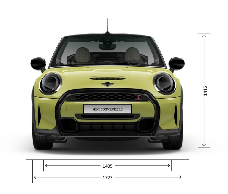 MINI Cabrio – önden görünüm – boyutlar